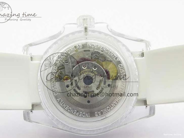0512 Submariner Phantomlab Transparent KZF Best Edition Deep Blue Dial on White Rubber Strap VR WellDesigned 2568